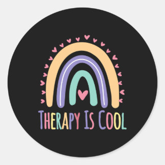 Adesivo Redondo A Terapêutica É A Consciencialização Da Saúde Ment