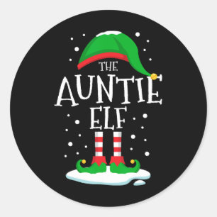 Adesivo Redondo A tia Elf da Família de Natal, Matando a Tia Xmas
