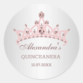 Adesivo Redondo A tiara peroliza, pedras preciosas na forma