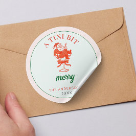 Adesivo Redondo A Tini Bit Merry Christmas Santa Claus