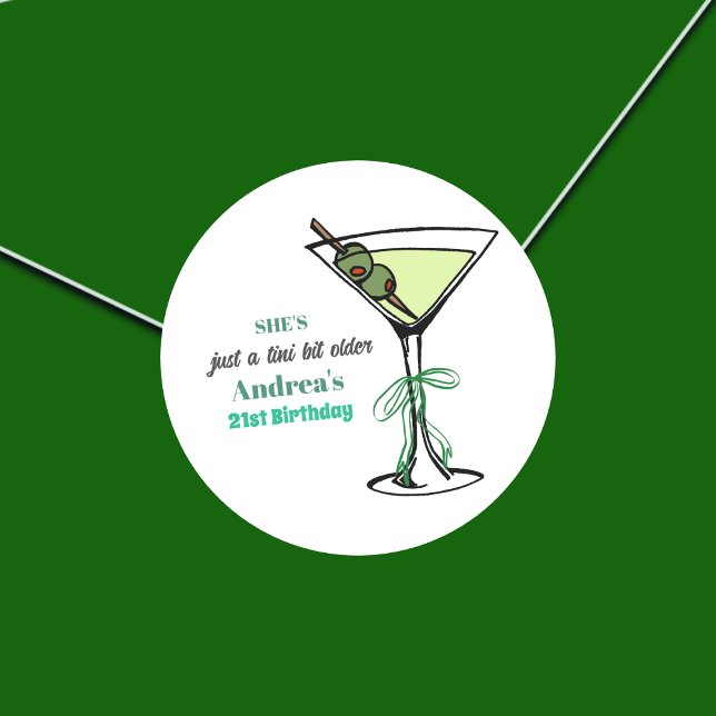 Adesivo Redondo A Tini Bit Older 21st Birthday Party (Criador carregado)