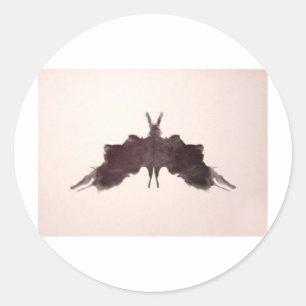 Adesivo Redondo A tinta do teste de Rorschach borra a traça do