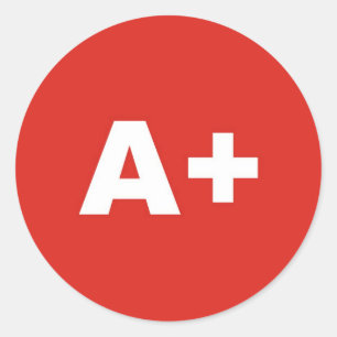 Adesivo Redondo A+ Tipo De Sangue / Grupo Rh (Rhesus) Positivo