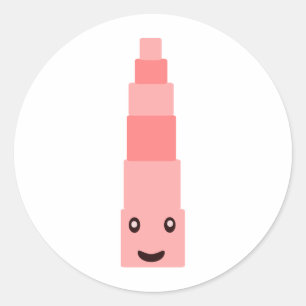 Adesivo Redondo A torre rosa Montessori