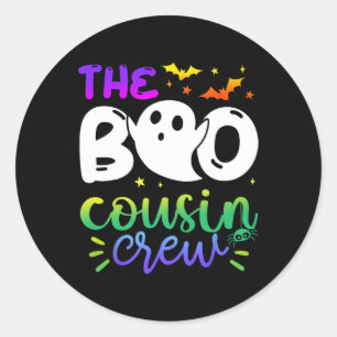Adesivo Redondo A Tripulação do Boo Cousin Halloween Ghost Trick T