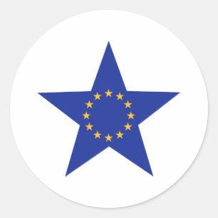 Adesivo Redondo A UE de Europa star a bandeira