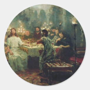 Adesivo Redondo A última ceia por Ilya Repin