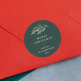 Adesivo Redondo A vegetação natalícia deixa uma tipografia mínima