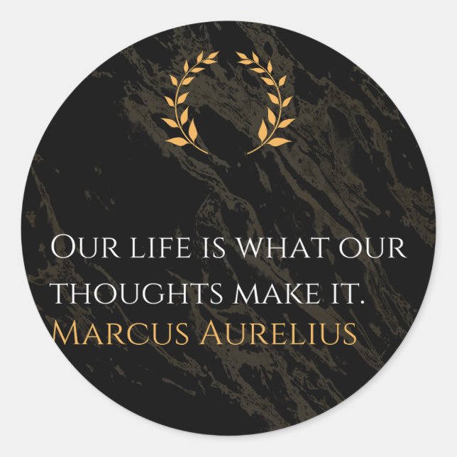 Adesivo Redondo A Verdade de Marcus Aurelius: Moldando a Vida (Frente)