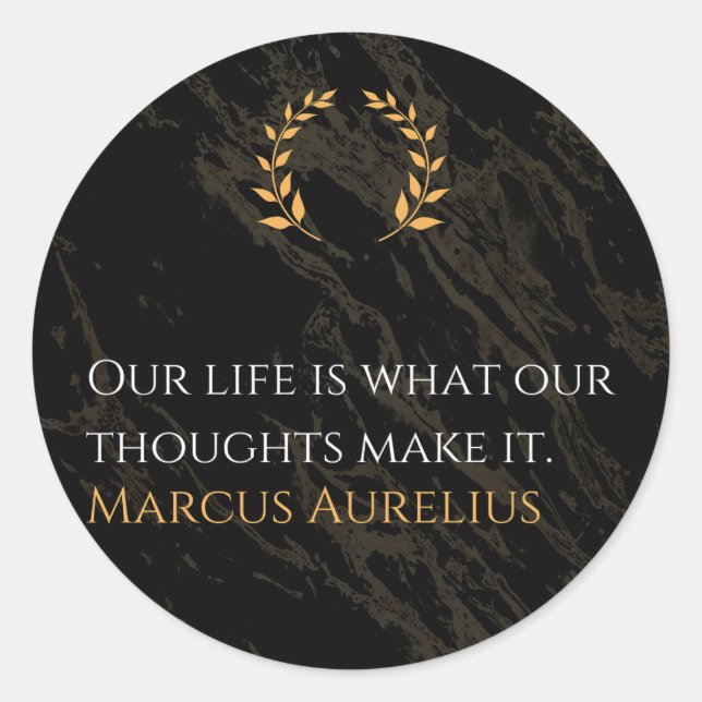 Adesivo Redondo A Verdade de Marcus Aurelius: Moldando a Vida (Frente)