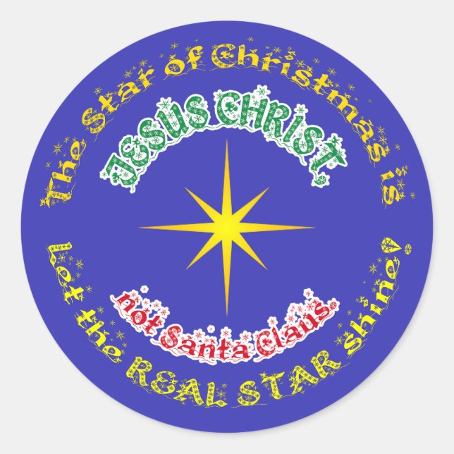 Adesivo Redondo A verdadeira estrela do Natal (Frente)