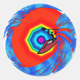 Adesivo Redondo a viagem do caiaque vai