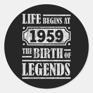 Adesivo Redondo A Vida Começa Em 1959 O Nascimento Da Legenda 62º