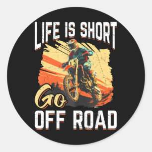 Adesivo Redondo A vida de Dirtbike Motocross MX é curta