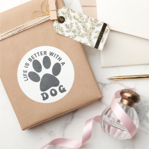 Adesivo Redondo A vida é melhor com um texto texturizado de Cinza