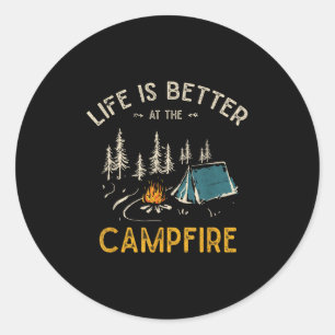 Adesivo Redondo A Vida É Melhor No Acampamento C Do Camp Engraçado