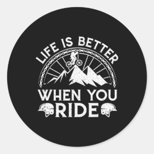 Adesivo Redondo A Vida É Melhor Quando Você Anda De Bicicleta De M