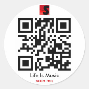 Adesivo Redondo A vida é o Music QR Sticker