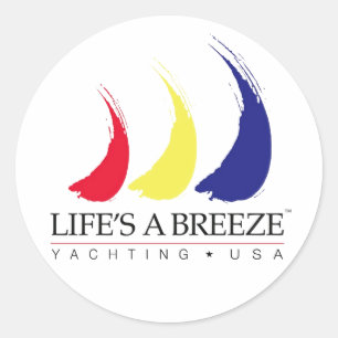 Adesivo Redondo A vida é um Breeze®_Paint-The-Wind_Yachting EUA