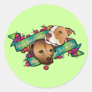 Adesivo Redondo A vida é uma bacia de cerejas…