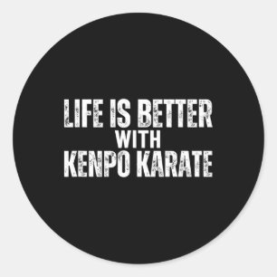 Adesivo Redondo A vida no Kenpo americano é melhor com o Kenpo Kar