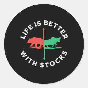 Adesivo Redondo A Vida No Mercado De Valores É Melhor Com O Mercad