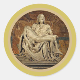 Adesivo Redondo A Virgem Maria e o Cristo Pietà de Michelangelo
