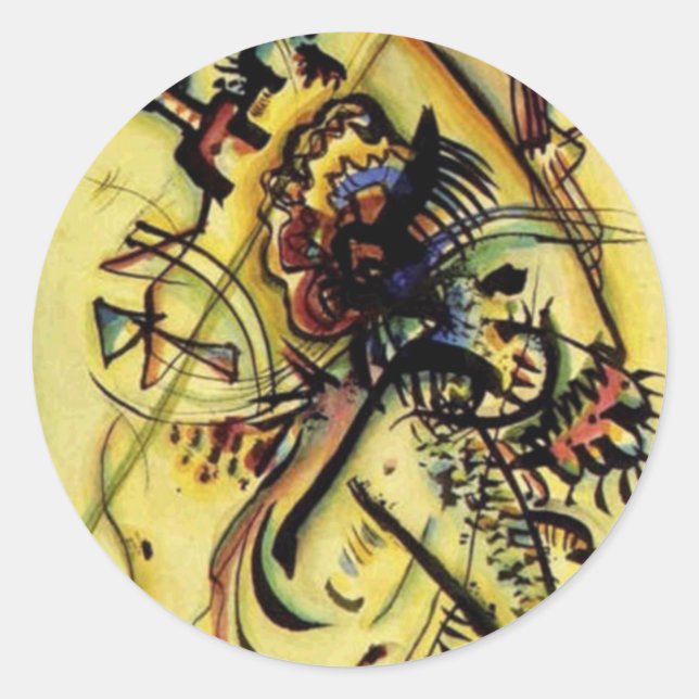 Adesivo Redondo À Voz Desconhecida de Kandinsky (Frente)