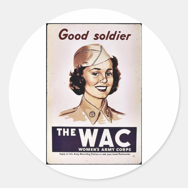 Adesivo Redondo A Wac Womens Army Corps (Frente)