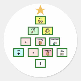 Adesivo Redondo AAC Desejamos-lhe um Feliz Natal