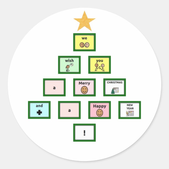 Adesivo Redondo AAC Desejamos-lhe um Feliz Natal (Frente)