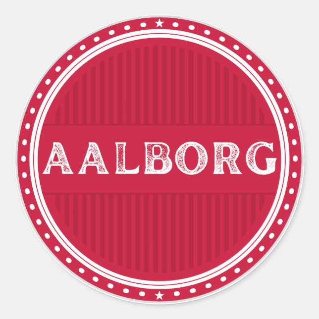 Adesivo Redondo Aalborg City Pride Emblem – Danish Identity (Frente)