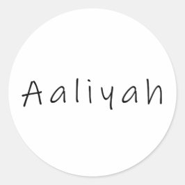 Adesivo Redondo Aaliyah name