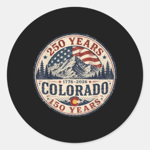 Adesivo Redondo Aamérica 250 Colorado 150 Anos Bandeira Aamericana