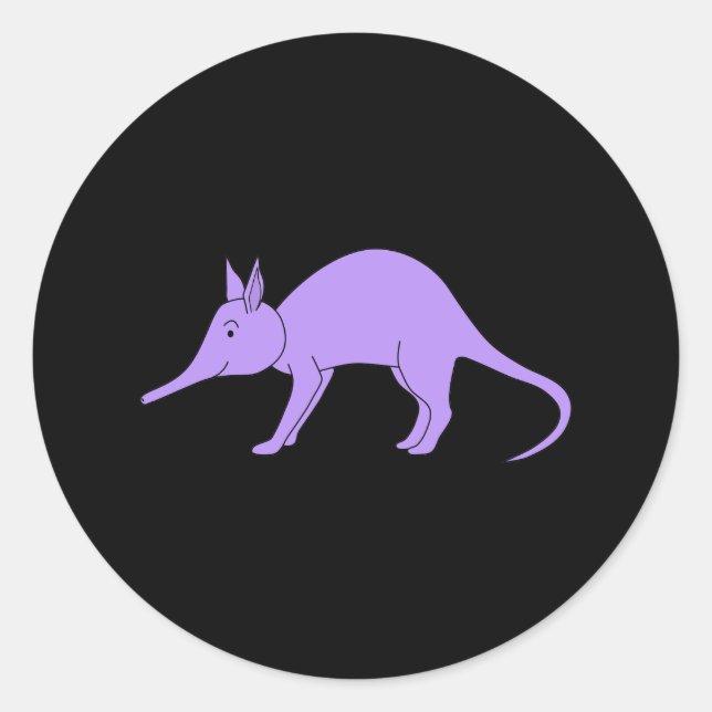 Adesivo Redondo Aardvark Roxo (Frente)