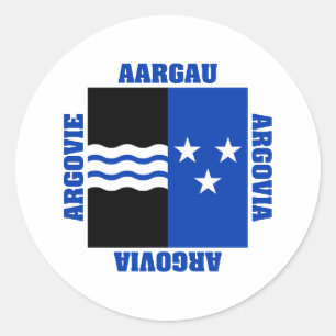 Adesivo Redondo Aargau Suiça Canton Flag
