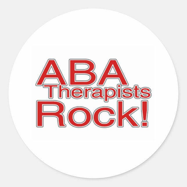 Adesivo Redondo ABA Therapists Rock (Vermelho) (Frente)