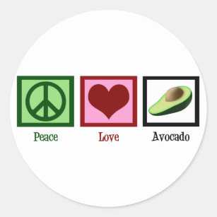 Adesivo Redondo Abacate do amor da paz