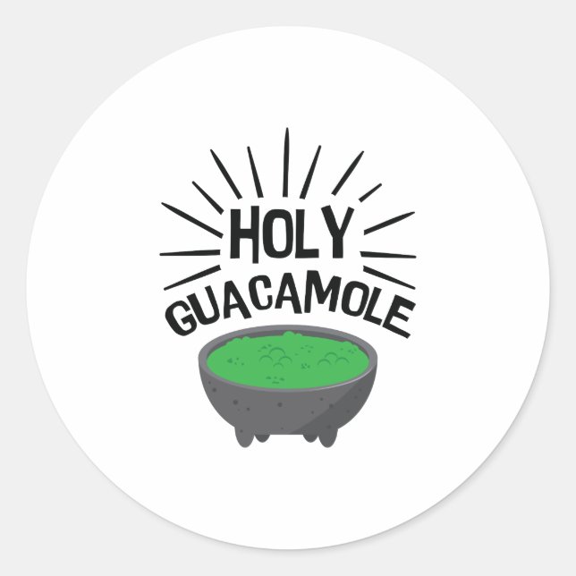 Adesivo Redondo Abacate engraçado do Guacamole da salada (Frente)