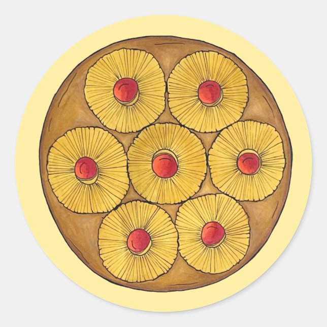 Adesivo Redondo Abacaxi em Cherries de bolacha que fazem deserto (Frente)