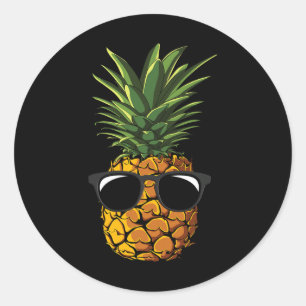 Adesivo Redondo Abacaxi Pulga Camisa Aloha Praias Havaí H
