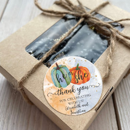 Adesivo Redondo Abandonar Abraços Ele ou Ela Revelam Sexo Obrigado