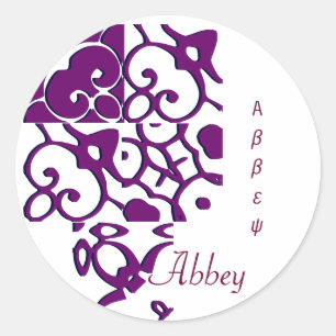 Adesivo Redondo Abbey Designer Name Sticker