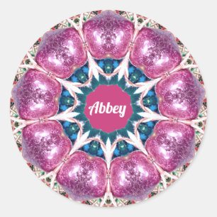 Adesivo Redondo ABBEY ~ Padrão de Abstrato brilhante ~ Personaliza