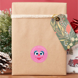 Adesivo Redondo Abby Cadabby Merry Christmas Gift Tag