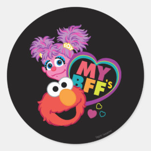 Adesivo Redondo Abby e Elmo, melhores amigos