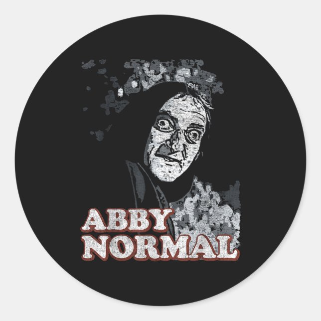 Adesivo Redondo Abby Normal Brain Funny Halloween  (Frente)