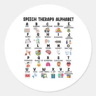 Adesivo Redondo Abc Do Phech Therapy Alphabet Speech Language Pat