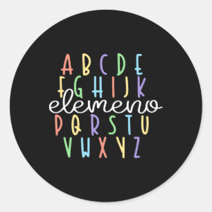 Adesivo Redondo Abc Elemeno Kindergarten Professor Cute Oferta De