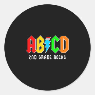 Adesivo Redondo Abcd 2ª série rochas meninos de volta à escola pro